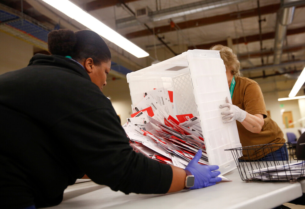 carton of ballots for presidential primary